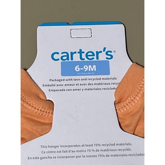 Carter’s Baby 2 Pieces 6-9M Light Green Beach Design And Orange - Picture 5 of 5